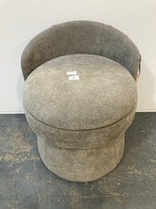 SLATE AND TWEED MODERN ROUND STORAGE STOOL IN GREY FABRIC - RRP �160 (SALEROOM 40)