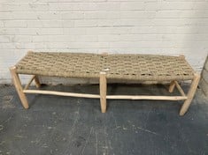 WOVEN / WOODEN BENCH IN NATURAL (SALEROOM 40)