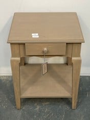 POUR LA MAISON 1 DRAWER BEDSIDE CHEST IN LIGHT BROWN - RRP �280 (SALEROOM 40)