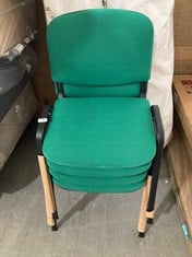 4 X BASIC CHAIRS IN GREEN AND BLACK (ZONE 4)