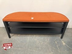 2 SHELF PADDED STORAGE UNIT IN BLACK / BURNT ORANGE - RRP �260 (SALEROOM 40)