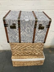 3 X ASSORTED STORAGE TO INCLUDE STORAGE HAMPER IN NATURAL (SALEROOM 40)