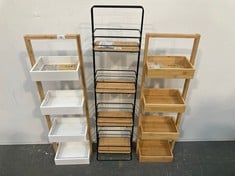 2 X AMG ECO 4 TIER BAMBOO ORGANIZER (1 X NATURAL / 1 X WHITE) TO INCLUDE AMG ECO 4 TIER BAMBOO ORGANISER IN BLACK - TOTAL LOT RRP �210 (SALEROOM 40)