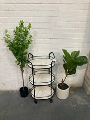 3 X ASSORTED HOUSEHOLD ITEMS TO INCLUDE 3 TIER BATHROOM ORGANIZER IN BLACK / WHITE - TOTAL LOT RRP �250 (SALEROOM 40)