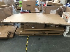 PALLET OF ASSORTED FURNITURE / PARTS TO INCLUDE WING PANEL SUPER KING STORAGE BED FRAME IN STEEL (BOX 3/3, PART ONLY)(SALEROOM 40) (KERBSIDE PALLET DELIVERY)