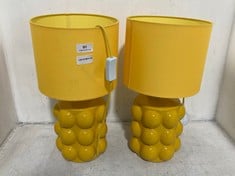 2 X BUBBLE TABLE LAMP IN YELLOW - TOTAL LOT RRP �100 (SALEROOM 40) (COLLECTION ONLY)