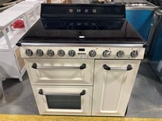 SMEG 90CM VICTORIA ELECTRIC RANGE COOKER IN BLACK WITH INDUCTION HOB - MODEL NO. TR93IBL - RRP �3299 (SALEROOM 40) (KERBSIDE PALLET DELIVERY)