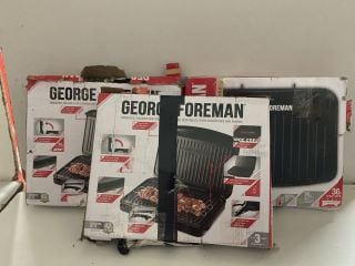 3 X GEORGE FOREMAN GRILLS