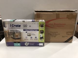 2 X PET ITEMS INC ICRANE 1 DOOR FOLDING CRATE