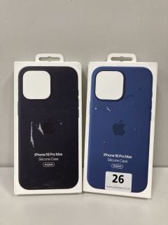 2 X APPLE IPHONE 16 PRO MAX SILICONE CASES RRP: £49.00 EACH