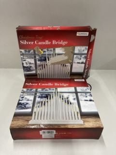 2 X CHRISTMAS SILVER CANDLE BRIDGE