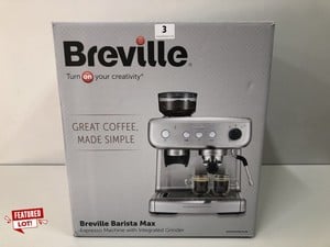 BREVILLE BARISTA MAX ESPRESSO MACHINE WITH INTEGRATED GRINDER RRP: £449.99