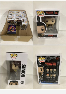 BOX OF ITEMS TO INCLUDE POP! DUNGEONS AND DRAGONS SIMON FIGURES