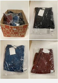 BOX OF CLOTHES IN VARIOUS STYLES AND SIZES