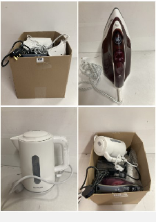 BOX OF ITEMS TO INCLUDE TEFAL EXPRESS STEAM IRON