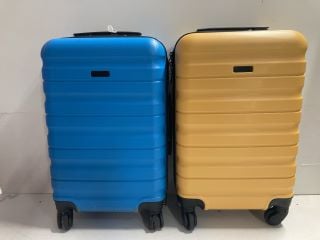 2 X JOHN LEWIS & PARTNERS HARD SHELL HAND LUGGAGE SUITCASE IN VARIOUS COLOURS