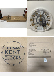 2 X ITEMS TO INCLUDE THOMAS KENT 24" EVENING STAR CLOCK IN BRASS