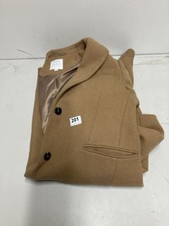 JOHN LEWIS & PARTNERS OVERCOAT IN LIGHT BROWN SIZE UK 12