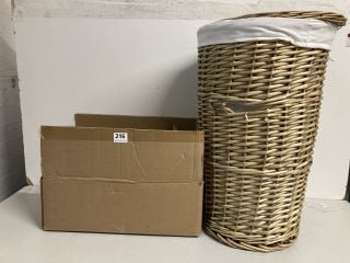 QTY OF ITEMS TO INCLUDE STRAW LAUNDRY BASKET