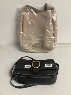 2 X ITEMS TO INCLUDE JOHN LEWIS & PARTNERS BLACK LEATHER SHOULDER BAG