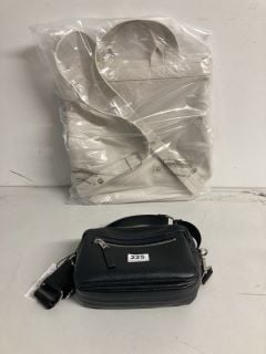 2 X ITEMS TO INCLUDE JOHN LEWIS & PARTNERS BLACK LEATHER SHOULDER BAG