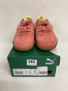 PUMA PALERMO SHEEN GUM TRAINERS IN  SALMON/LIME SIZE UK 4