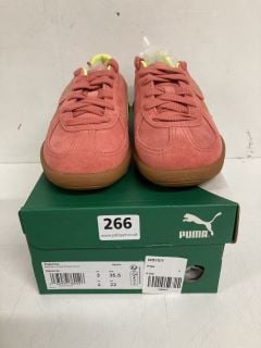 PUMA PALERMO SHEEN GUM TRAINERS IN  SALMON/LIME SIZE UK 4