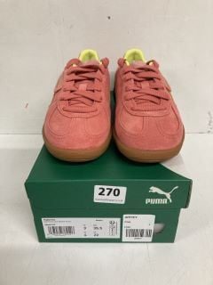 PUMA PALERMO SHEEN GUM TRAINERS IN  SALMON/LIME SIZE UK 4