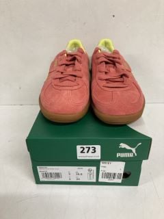 PUMA PALERMO SHEEN GUM TRAINERS IN  SALMON/LIME SIZE UK 4