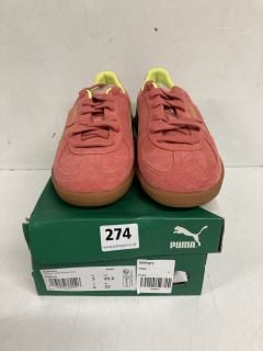 PUMA PALERMO SHEEN GUM TRAINERS IN  SALMON/LIME SIZE UK 4