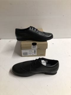 CLARKS SCALA LACE BLACK LEATHER SHOES SIZE UK 3