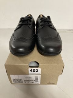 CLARKS SCALA LACE BLACK LEATHER SHOES SIZE UK 3