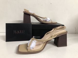 RAID PLATFORM HEEL IN LIGHT BROWN SIZE UK 4