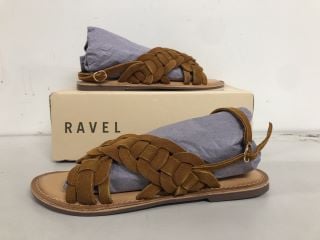 RAVEL PERRAN TAN SUEDE SANDALS SIZE UK 7