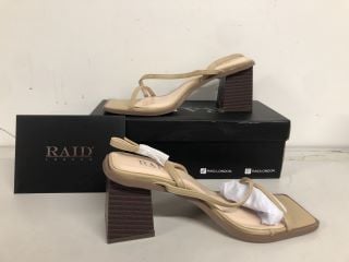 RAID PLATFORM HEEL IN LIGHT BROWN SIZE UK 4