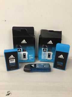 QTY OF ADIDAS ITEMS TO INCLUDE ADIDAS ICE DIVE SHOWER GEL