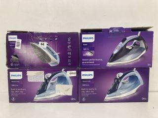 4 X IRONS TO INCLUDE PHILIPS AZUR STEAM IRON 7000 SERIES