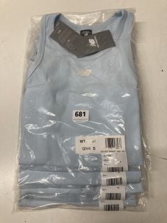 QTY OF NEW BALANCE VESTS IN LIGHT BLUE SIZE SMALL