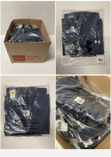 BOX OF UNDER ARMOUR TRACK PANTS IN NAVY SIZE MEDIUM