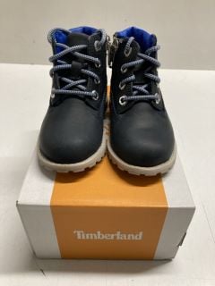 TIMBERLAND POKEY PINE 6 IN SIDE ZIP BOOT NAVY FULL GRAIN SIZE CHILDREN'S 4