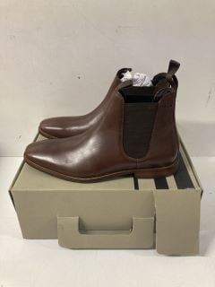 JOHN LEWIS & PARTNERS SLIM CHELSEA BOOT IN DARK BROWN SIZE UK 9