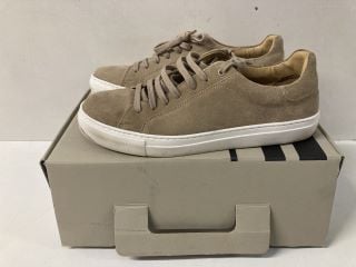 JOHN LEWIS & PARTNERS SUEDE TRAINERS IN DARK BEIGE SIZE UK 9