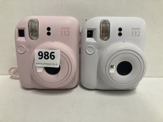 2 X INSTAX MINI 12 CAMERAS