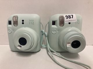 2 X INSTAX MINI 12 CAMERAS