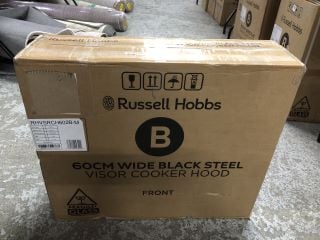 RUSSELL HOBBS 60CM WIDE BLACK STEEL VISOR COOKER HOOD MODEL: RHVSRCH602B-M