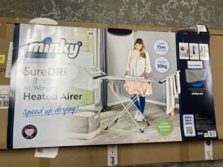 2 X MINKY SURE DRI XL WINGED HEATED CLOTHES AIRER WITH COVER