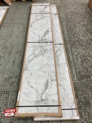 2 X WHITE MARBLE EFFECT KITCHEN WORKTOPS (3600 X 600 X 40MM EACH) (COLLECTION FROM SITE ONLY)