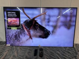 SAMSUNG 50" QLED TV MODEL: QE-50Q60 RRP: £479 (WITH REMOTE, WITH SMART REMOTE, NO STAND, WITH BOX) (LINE ON SCREEN)