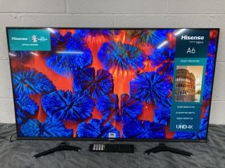 HISENSE 43" TV MODEL: 43A6KTUK RRP: £229 (WITH REMOTE, WITH STAND, WITH BOX) (DISPLAY FAULT)