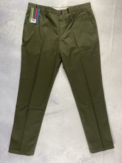 PAUL SMITH MEN'S TAPERED FIT CHINO. SIZE: 34, MADE FROM: 97% COTTON 3% ELASTANE - WOVEN PIECE DYED 257GM. RRP: £135